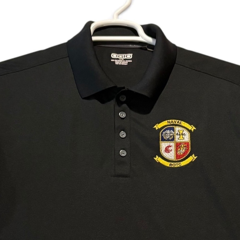OGIO OG130 Mens L Black Naval ROTC Polo Idaho WSU NWT Performance Shirt